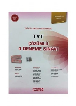Tyt Çözümlü 4 Deneme  Kırmızı Seri   Esen
