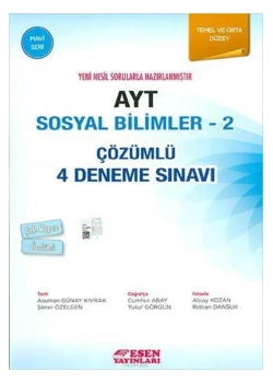 Ayt Sosyal Bilimler-2 Çözümlü 4 Deneme Temel Orta Düzey