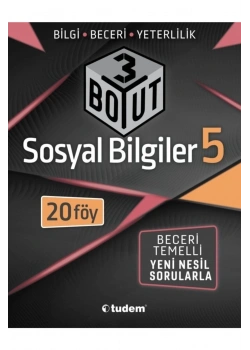 Tudem 5.Sınıf Sosyal Bilgiler 3 Boyut Yeni Nesil Sorular
