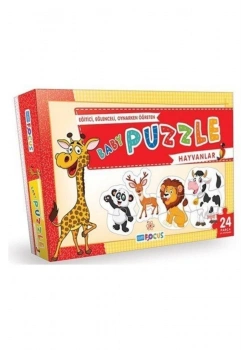 Blue Focus Kutulu Hayvanlar 24 Parçalı Puzzle   Mavi Lale