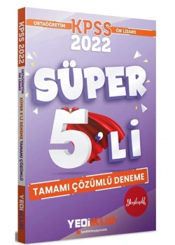 2022 Kpss Ortaöğretim Önlisans Süper 5 Li Çözümlü Deneme  Yediiklim