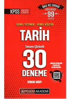 Pegem 2021  Kpss Gy Gk Tarih 30 Çözümlü Deneme
