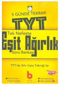 Basamak Tyt Eşit Ağırlık Soru Bankası Tek Nefeste