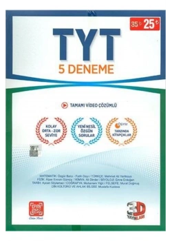 Tyt 3D 5 Çözümlü Deneme 3D Yayınları
