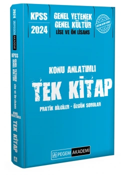 Pegem 2024 Kpss Gy Gk Lise Önlisans Konu Anlatımlı Tek Kitap