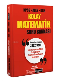 Pegem Kpss Ales Dgs Kolay Matematik Soru Bankası