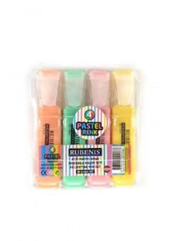 Rubenis Pastel Renk  Fosforlu Kalem 4 Lü Rf-316-4