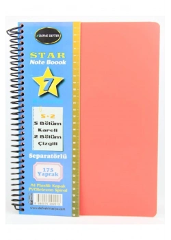 Defne Star 5+2 Ayraçlı 7 Konulu 175 Yaprak Defter Dfn-2213