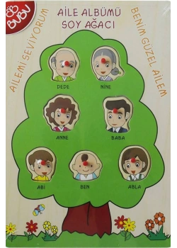 Bu-Bu Ahşap Puzzle Aile Soyağacı 30X21,5X0,8 Cm Kod:Bubu-Ap0054