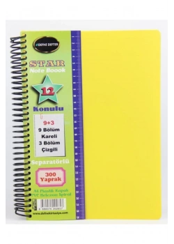 Defne Star 9+3 Ayraçlı 12 Konulu 300 Yaprak Defter Dfn-2657