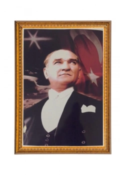 İnter 50X70 Varaklı Çerçeve Duvara Monte Atatürk Portresi Kod:Int-022