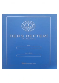 6 Ders Alttan Yoklamalı Kuşe Sert Kapak Ders Defteri Mavi İea