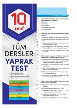 10.Sınıf Tüm Dersler Yaprak Test Element