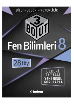 Tudem 8.Sınıf Fen Bilimleri 3 Boyut Beceri Temelli Yeni Nesil Sorular