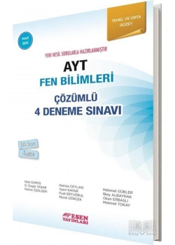 Ayt Fen Bilimleri Çözümlü 4 Deneme Sınavı Esen