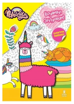 I Love Unicorn Boyamayı Seviyorum Çıkartma Hediyeli Doğan Çocuk
