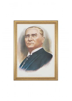 İnter 50X70 Varaklı Çerçeve Duvara Monte Atatürk Portresi Kod:Int-030