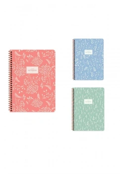 Keskin Color 16,5*22,5 80 Yp Çizgili Karton Kapak Spiralli Flora Defter Kod:384941-99-01