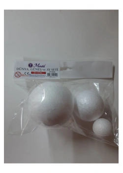 Masis Dünya, Güneş Ve Ay Seti, 3 Adet (3, 5, Ve 7 Cm.) Zt-Dga