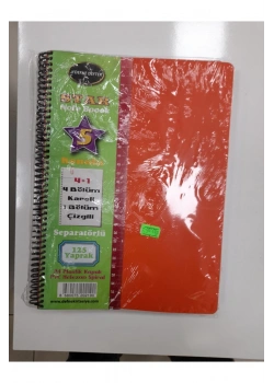 Defne Star 4+1 Ayraçlı 5 Konulu 125 Yaprak Defter Dfn-2190