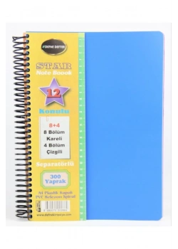 Defne Star 8+4 Ayraçlı 12 Konulu 300 Yaprak Defter Dfn-3227