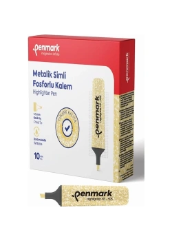 Penmark Fosforlu Kalem Metalik Simli Gold Hs-505