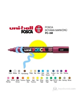 Uni Posca 1.8-2.5 Su Bazlı Poster Markörü M.Mavi Pc-5M