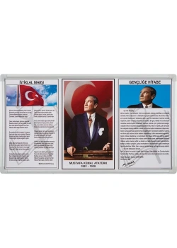 İnter 50X90 Alüminyum Çerçeve Duvara Monte Atatürk Köşesi Kod:Int-750-5
