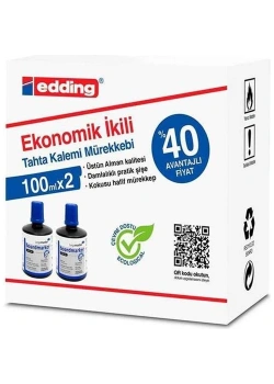 Eddıng Mürekkep 100 Ml Damlalıklı Dolum Mavi 2 Li