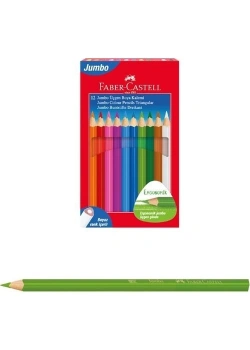 Faber Castell Kuru Boya Kalemi Jumbo 12Li Tam Boy Beyaz 5173116616000