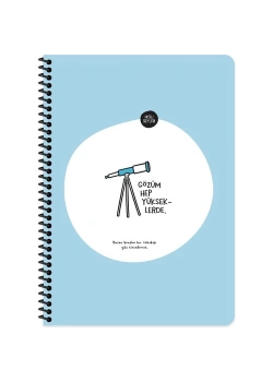 Keskin Color Hisli Şeyler A4 80Yp.Çizgili Spiralli Stickerli Defter - Gözüm Hep Yüksekle