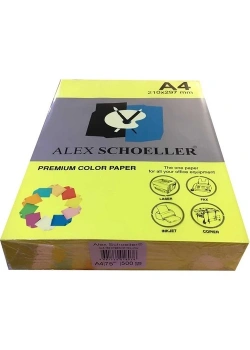 Alex Schoeller Renkli̇ Fotokopi̇ Kağidifosforlu 500 Lü A4 Sarı Alx-763
