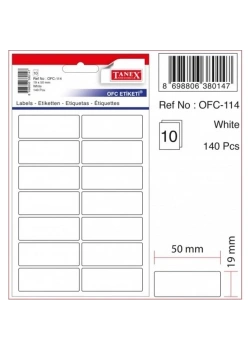 Tanex Ofc-114 Beyaz Ofis Etiketi 10Lu