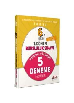 Editör 6.Sınıf 1.Dönem Bursluluk Sınavı 5 Çözümlü Deneme