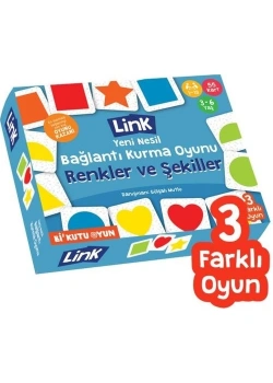 Link Yeni Nesil Bağlantı Kurma Oyunu Renkler Şekiller 3-6 Yaş Kutulu