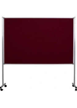 İnter 120X200 Alüminyum Çerçeve Tekerlek Ayaklı Bordo Çuhalı Pano Kod: Int-564-B