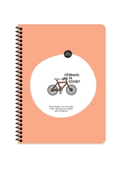 Keskin Color Hisli Şeyler 16.5 * 22,5  80Yp.Çizgili Spiralli Stickerli Defter - Oturmaya M