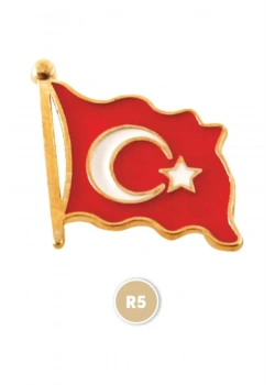 Vatan Vt 602 Türk Bayraklı Dalgalı Rozet
