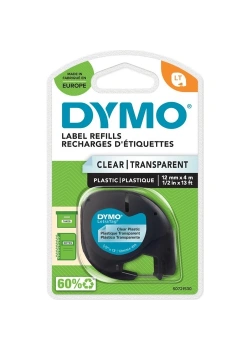 Dymo Letratag Plastik Şerit ( 12 Mm X 4 Mt ) , Şeffaf (12268) S0721530