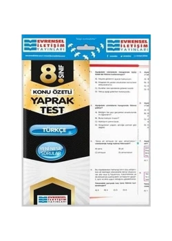 8.Sınıf Türkçe Yaprak Test   Evrensel