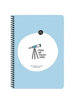 Keskin Color Hisli Şeyler A4 80Yp.Kareli Spiralli Stickerli Defter - Gözüm Hep Yükseklerde