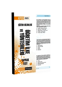 Pegem 2023 Kpss Öğretim İlke Ve Yöntemleri Yaprak Test