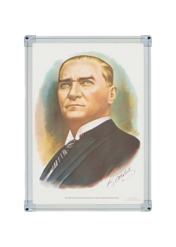 İnter 35X50 Alüminyum Çerçeve Duvara Monte Atatürk Portresi Kod:Int-824-4