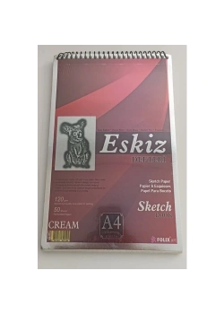 Doru Folıx Cream Serisi A4 Spiralli Koyu Ivory Kağıt Eskiz Defteri Flx-822104