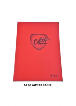 Çınar College Pp Kapak Okul Defteri A4 60 Yp Kareli
