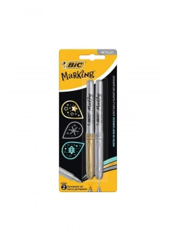 Bic Markıng Metalik Davetiye Kalemi Altın Gümüş 2 Li Bilister
