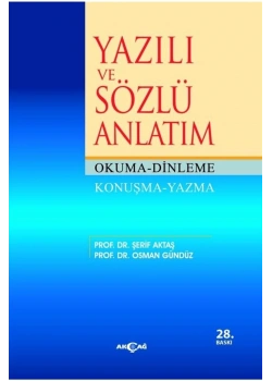 Yazılı Ve Sözlü Anlatım Şerif Aktaş Akçağ