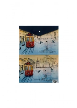 Viva Puti Desenli Çıtçıtlı Zarf Dosya - Puti Şehirleri