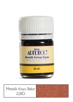 Lisans Artdeco Metalik Kumaş Boyası 25Ml. D.Kupfer Bakır  Lv-Y-011A-228D