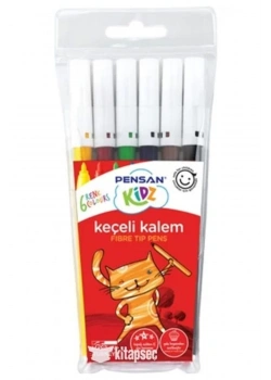 Pensan Kidz Keçeli Boya Kalemi 6 Renk Kod:pe34000kk6r